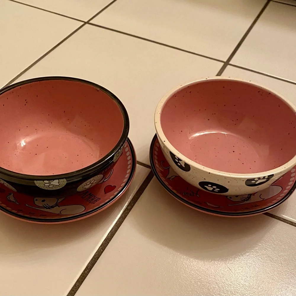 Pet bowls and plates